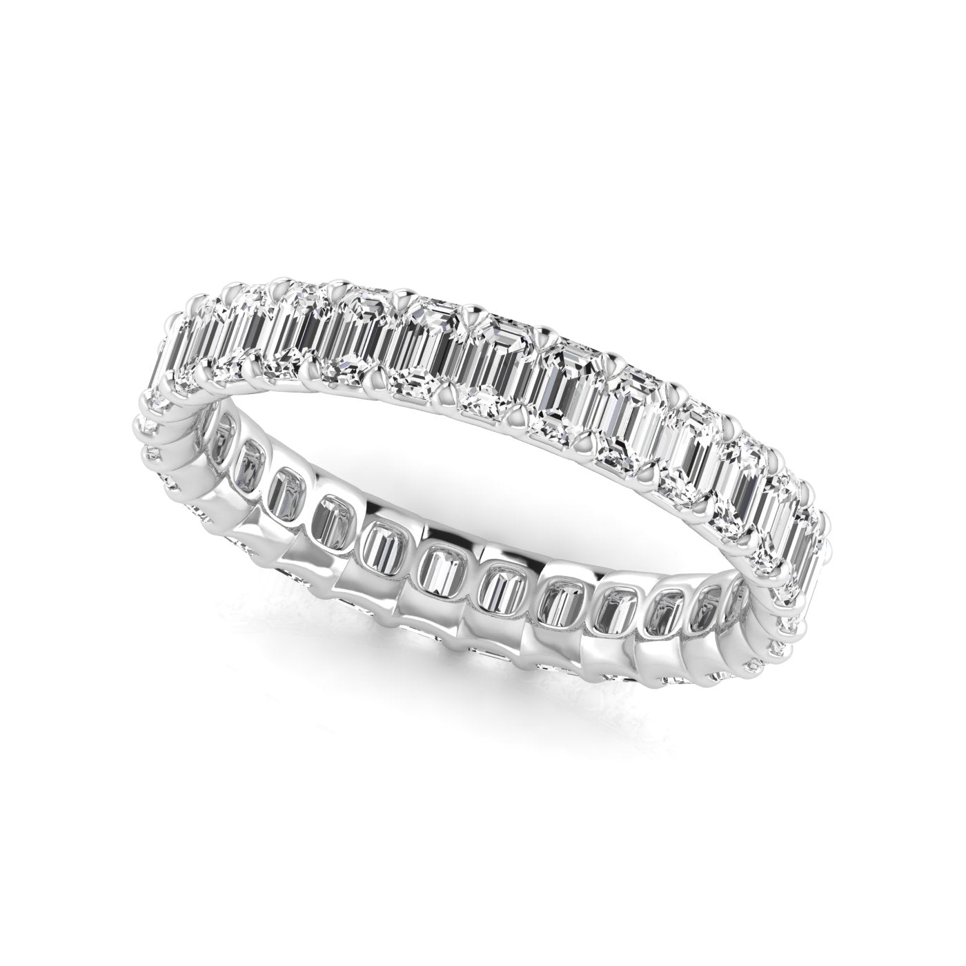Emerald Cut Natural Diamond Eternity Band