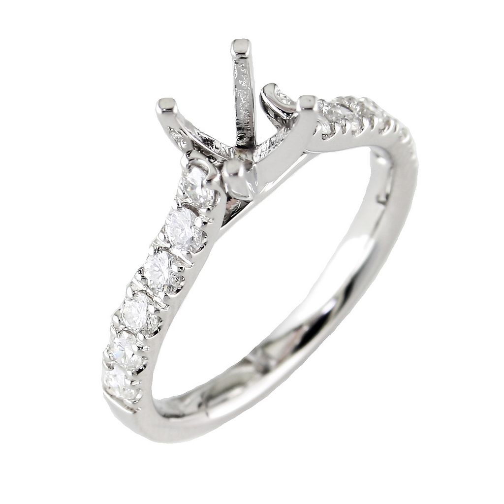 White Gold Round Prong Diamond Mounting
