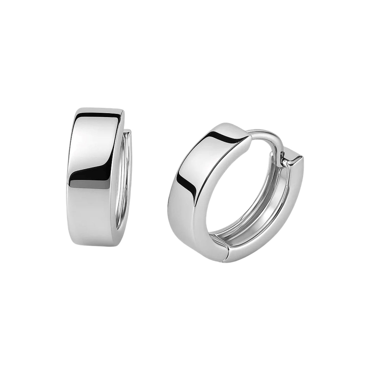 10k White Gold Snuggable Hoop Earrings