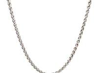 Sterling Silver Rhodium Plated Wheat Chain 2.6mm