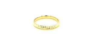 14k Yellow Gold Textured Comfort Fit Wedding Band