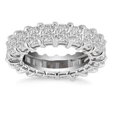 Exquisite 14k White Gold Emerald Cut Diamond Eternity Ring