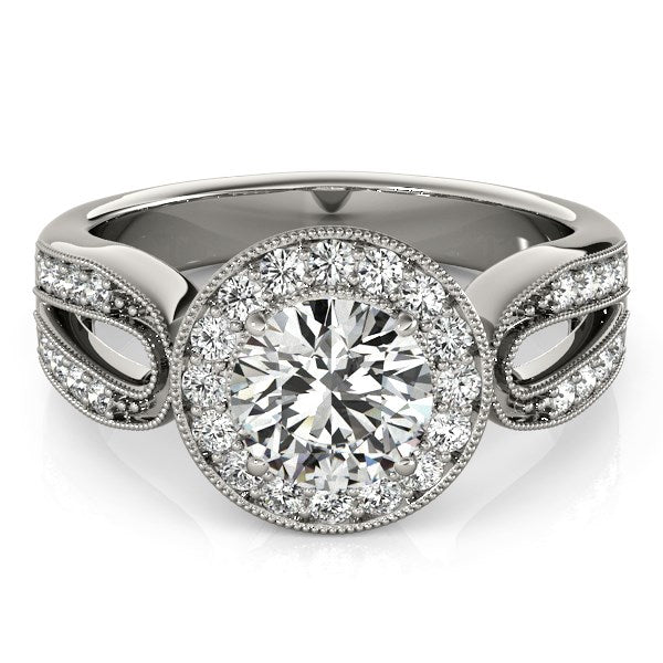 14k White Gold Teardrop Split Band Diamond Engagement Ring (1 1/3 cttw)