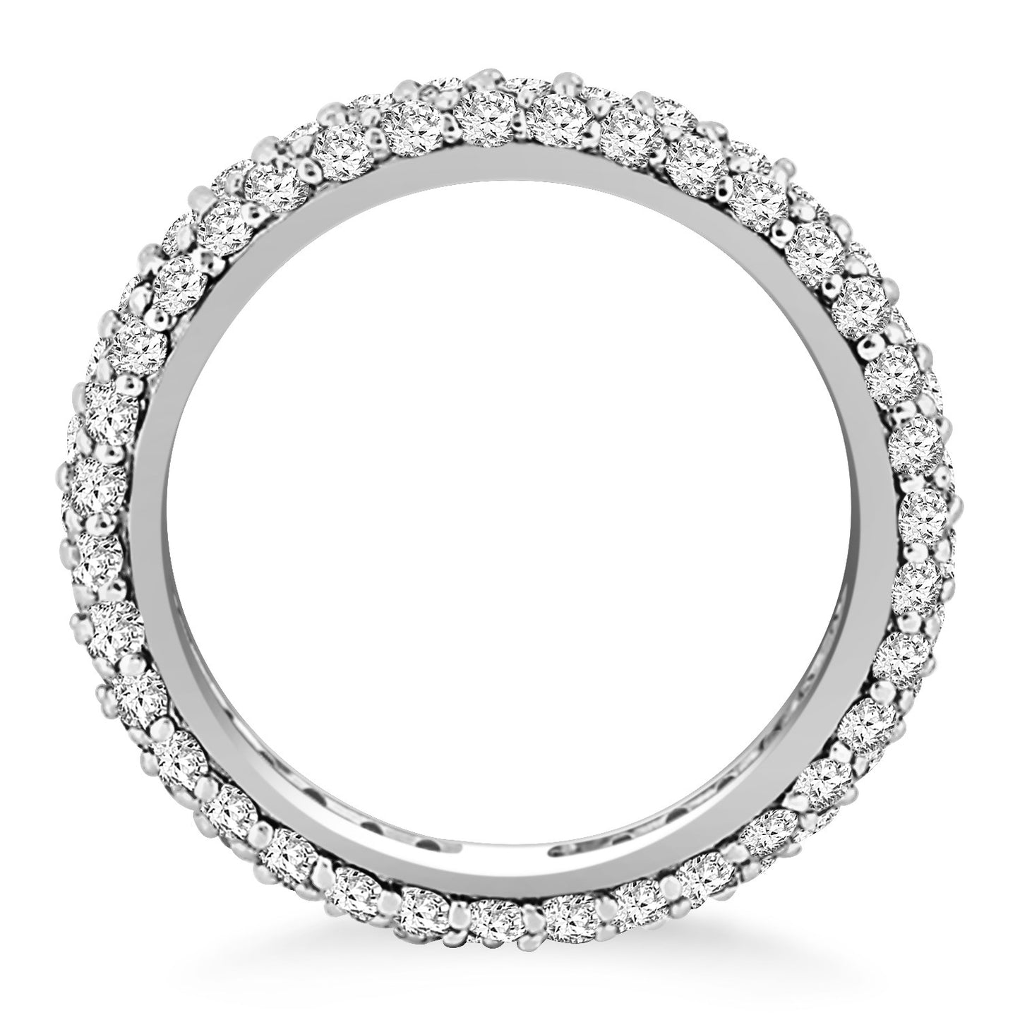 14k White Gold Cupola Round Diamond Eternity Ring in 14k White Gold