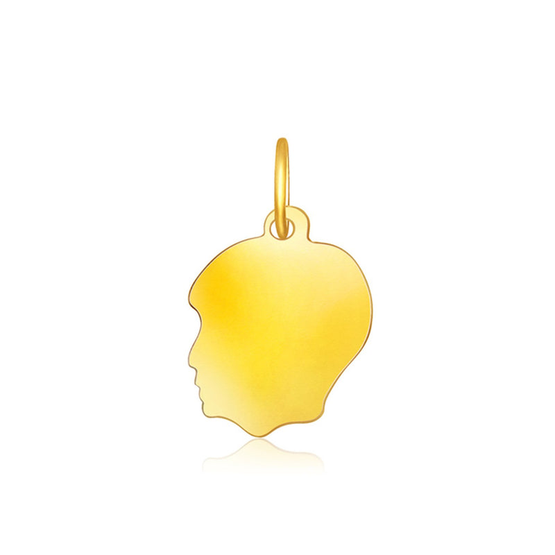 14k Yellow Gold Small Boy Head Charm