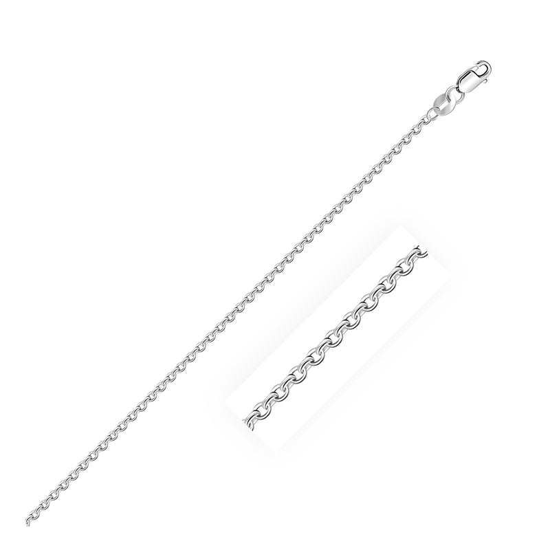 14k White Gold Cable Link Chain 1.4mm