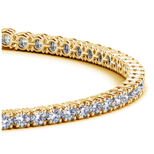 14k Yellow Gold Round Diamond Tennis Bracelet (3 cttw)