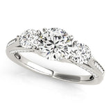 14k White Gold 3 Stone Style Round Diamond Engagement Ring (1 3/4 cttw)