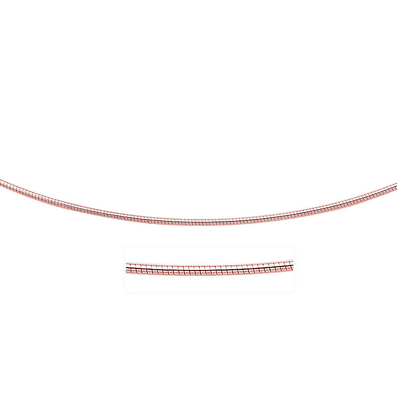 14k Rose Gold Necklace in a Round Omega Chain Style
