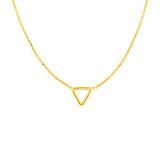 14k Yellow Gold Necklace with Petite Open Triangle Pendant