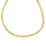 14k Yellow Gold Panther Chain Link Shiny Necklace