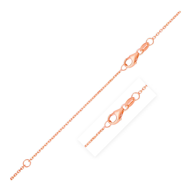 Double Extendable Cable Chain in 14k Rose Gold (0.8mm)