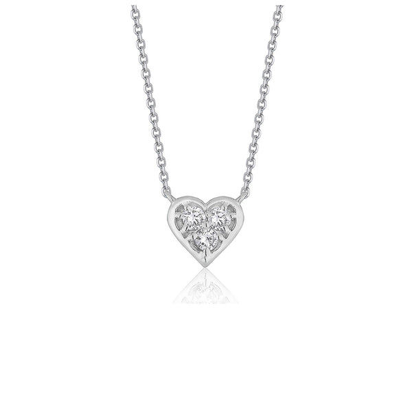 Diamond Heart Design Pendant in 14k White Gold