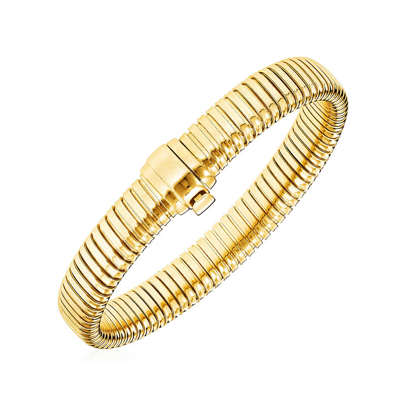 14k Yellow Gold 7 1/2 inch Cable Textured Bracelet