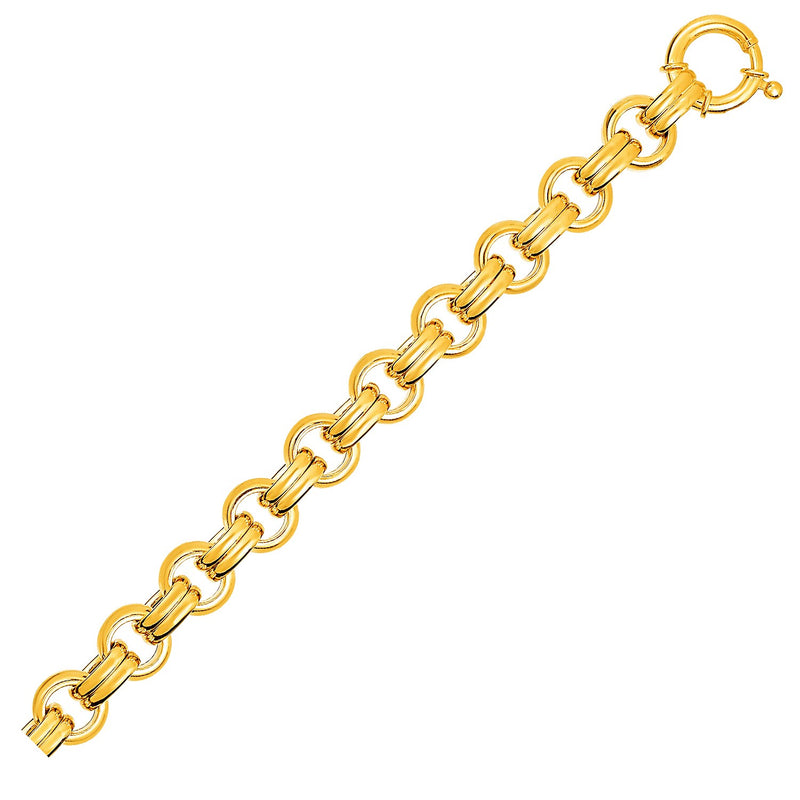 Double Link Bracelet in 14k Yellow Gold