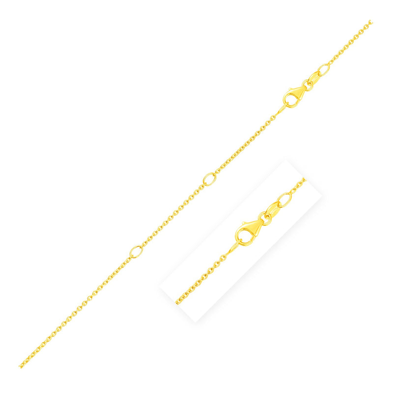 Double Extendable Cable Chain in 14k Yellow Gold (1.4mm)