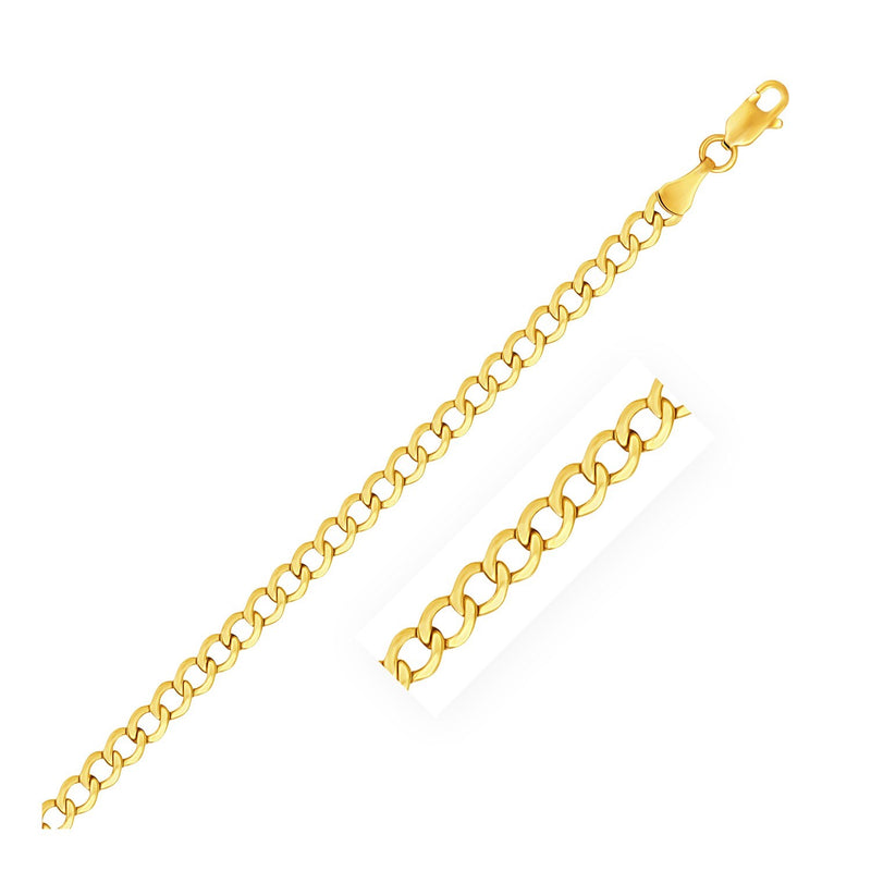 4.4mm 10k Yellow Gold Curb Chain