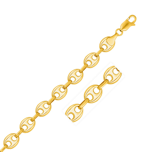 11.0mm 14k Yellow Gold Puffed Mariner Link Chain