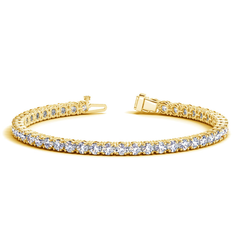 14k Yellow Gold Round Diamond Tennis Bracelet (10 cttw)
