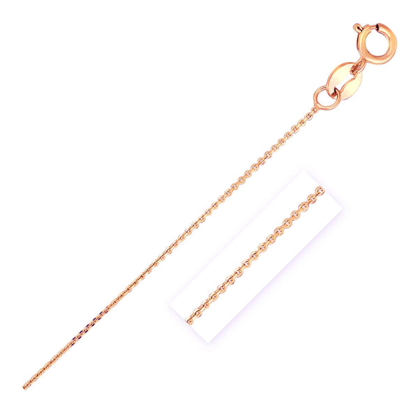 14k Rose Gold Cable Link Chain 0.7mm