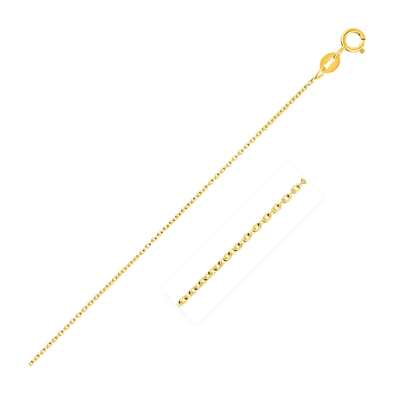 14k Yellow Gold Oval Cable Link Chain 0.7mm