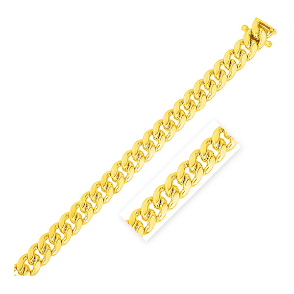 9.25mm 14k Yellow Gold Classic Miami Cuban Bracelet