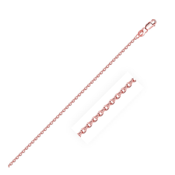 14k Rose Gold Cable Link Chain 1.3mm