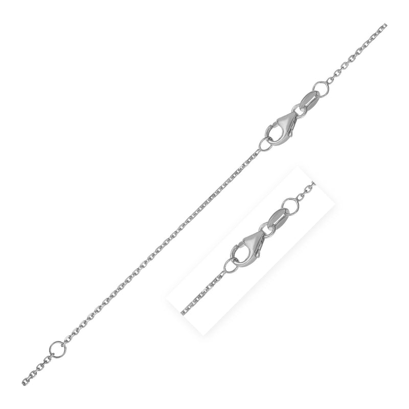 Double Extendable Cable Chain in 14k White Gold (0.8mm)