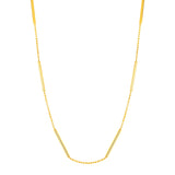 Choker Necklace with Shiny Bar Details in 14k Yellow Gold